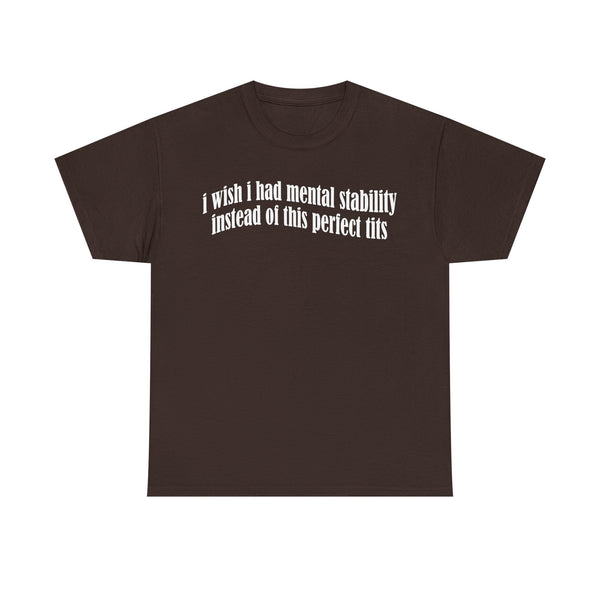 I Wish I Had Mental Stability Instead Of This Huge Tits Unisex t-shirt