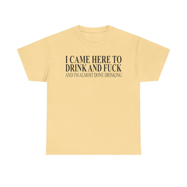 I Came Here To Drink And Fuck And I'm Almost Done Drinking Unisex t-shirt