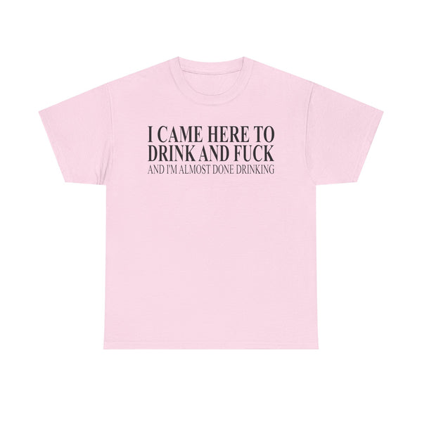 I Came Here To Drink And Fuck And I'm Almost Done Drinking Unisex t-shirt