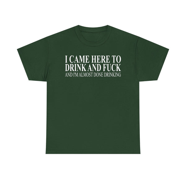 I Came Here To Drink And Fuck And I'm Almost Done Drinking Unisex t-shirt