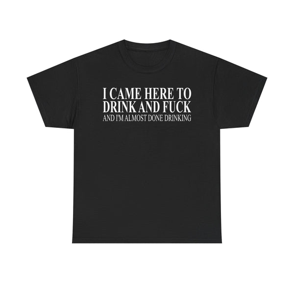 I Came Here To Drink And Fuck And I'm Almost Done Drinking Unisex t-shirt
