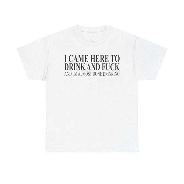I Came Here To Drink And Fuck And I'm Almost Done Drinking Unisex t-shirt