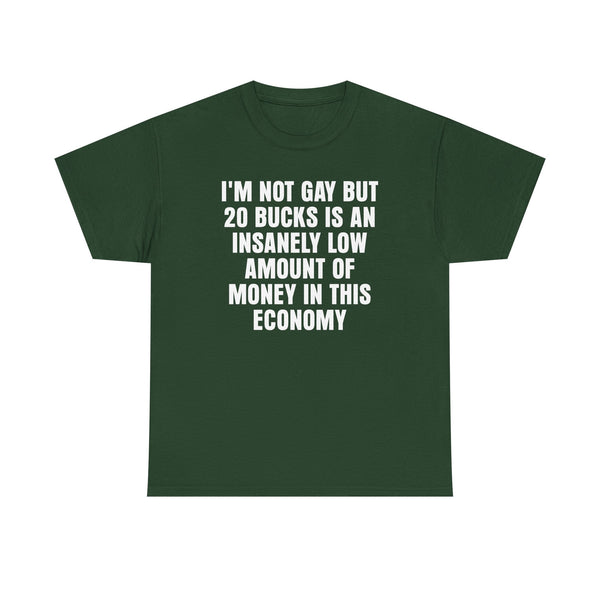 I'm Not Gay But 20 is an Insanely Low Amount of Money in This Economy Unisex t-shirt