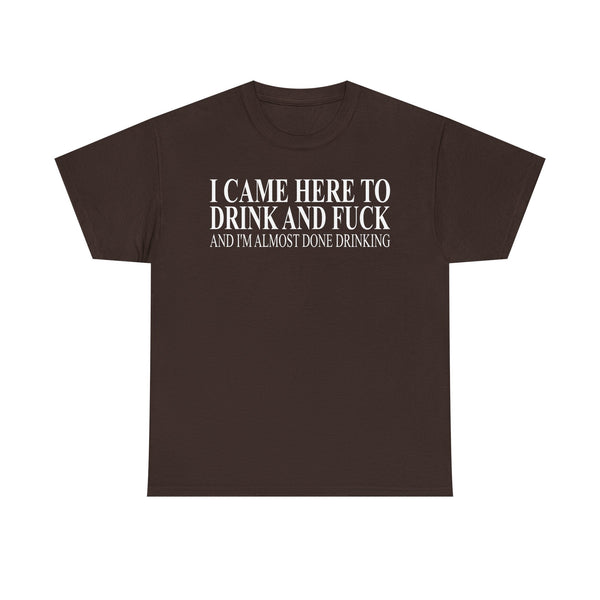 I Came Here To Drink And Fuck And I'm Almost Done Drinking Unisex t-shirt