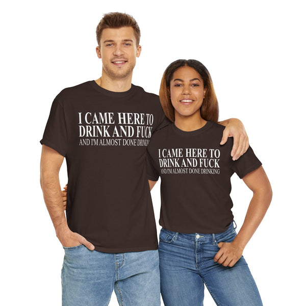 I Came Here To Drink And Fuck And I'm Almost Done Drinking Unisex t-shirt